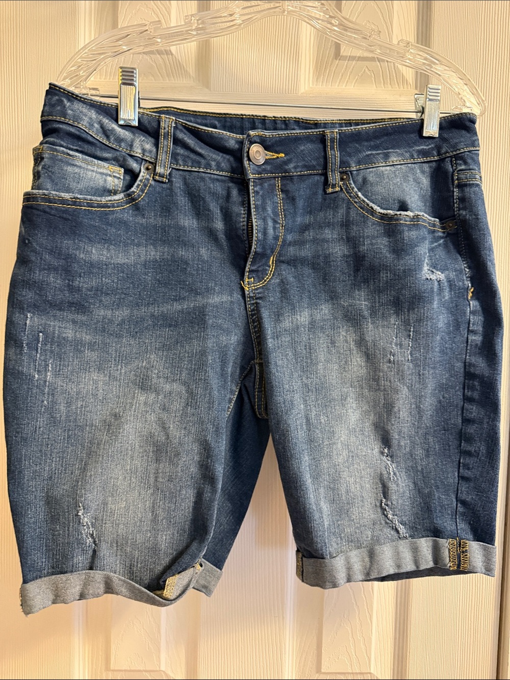 Dark Wash Denim Bermuda Shorts